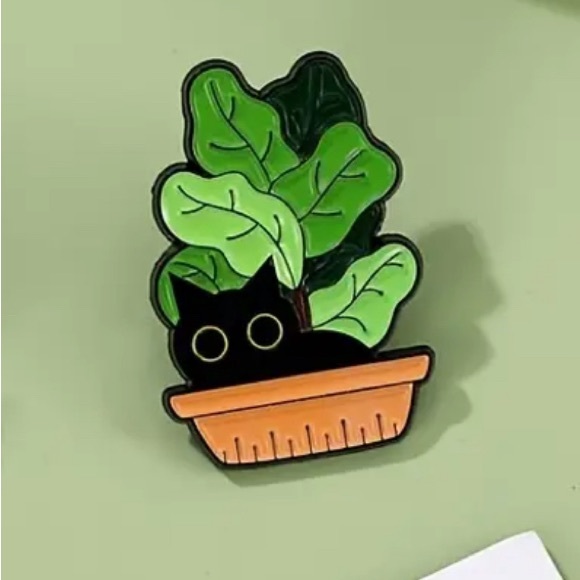 3/$15 Adorable Potted Cat Pin - Picture 2 of 5
